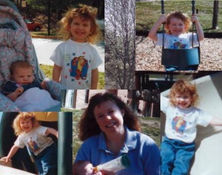 An early spring day at the playground, March 1999.